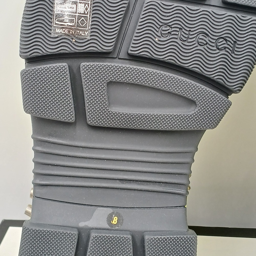 GUCCI SHOES MENS AGURU STUD‎ STAR LEATHER SANDALS YELLOW $1,150 Size 8 - Picture 7 of 12
